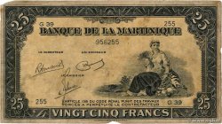 25 Francs MARTINIQUE  1943 P.17 RC+