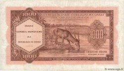 1000 Francs REPúBLICA DEMOCRáTICA DEL CONGO  1962 P.002a MBC