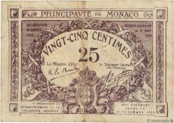 25 Centimes violet MONACO  1920 P.02c
