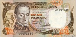 2000 Pesos Oro COLOMBIA  1983 P.430a EBC