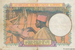 5 Francs FRENCH EQUATORIAL AFRICA Brazzaville 1941 P.06a VF