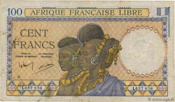 100 Francs AFRIQUE ÉQUATORIALE FRANÇAISE Brazzaville 1941 P.08 BC