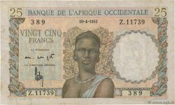25 Francs AFRIQUE OCCIDENTALE FRANÇAISE (1895-1958)  1953 P.38 TB