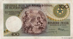 100 Francs CONGO BELGA  1960 P.33c BB