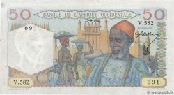 50 Francs FRENCH WEST AFRICA  1944 P.39 VF+