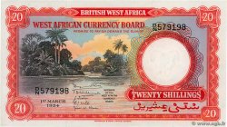 20 Shillings ÁFRICA OCCIDENTAL BRITÁNICA  1954 P.10a SC+