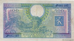 500 Francs - 100 Belgas BÉLGICA  1943 P.124