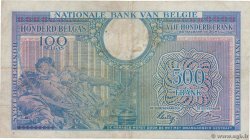 500 Francs - 100 Belgas BELGIEN  1943 P.124 SS