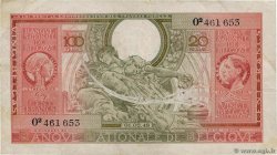 100 Francs - 20 Belgas BÉLGICA  1943 P.123 MBC