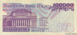 100000 Zlotych POLAND  1993 P.160a VF