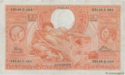 100 Francs - 20 Belgas BELGIO  1944 P.113