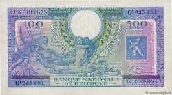 500 Francs - 100 Belgas BELGIUM  1943 P.124