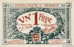 1 Franc MONACO  1920 P.05 SUP+