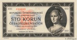 100 Korun Spécimen CZECHOSLOVAKIA  1945 P.067s UNC-