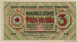 3 Rubli LETTONIE Riga 1919 P.R2a