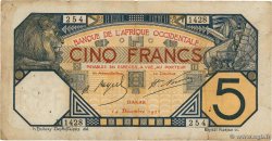 5 Francs DAKAR AFRIQUE OCCIDENTALE FRANÇAISE (1895-1958) Dakar 1922 P.05Bb TB à TTB