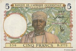 5 Francs FRENCH WEST AFRICA  1937 P.21 fST