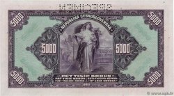 5000 Korun Spécimen TCHÉCOSLOVAQUIE  1920 P.019s SPL