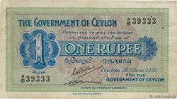 1 Rupee CEYLON  1935 P.016b MB