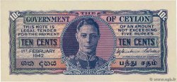 10 Cents CEYLAN  1942 P.043a NEUF