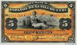 5 Pesos CUBA  1896 P.048b q.FDC