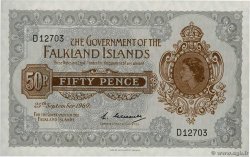 50 Pence FALKLAND ISLANDS  1969 P.10a UNC-