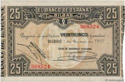 25 Pesetas ESPAÑA Bilbao 1937 PS.563g MBC+