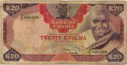 20 Kwacha ZAMBIA  1974 P.18a q.MB