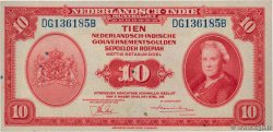 10 Gulden NETHERLANDS INDIES  1943 P.114a UNC