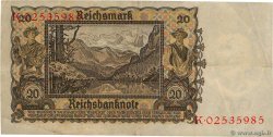 20 Reichsmark DEUTSCHLAND  1939 P.185 SS