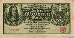 10 Millionen Mark DANTZIG  1923 P.25b TTB