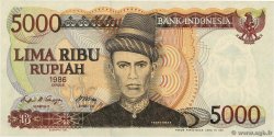 5000 Rupiah INDONESIA  1986 P.125a EBC+