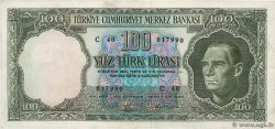 100 Lira TURKEY  1964 P.177a VF