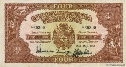 4 Shillings TONGA  1956 P.09C