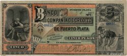 5 Pesos RÉPUBLIQUE DOMINICAINE  1887 PS.105 fVZ