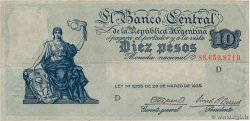 10 Pesos ARGENTINE  1936 P.253a TTB