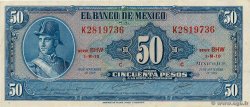 50 Pesos MEXICO  1969 P.049r MBC