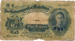 5 Rupees ÎLE MAURICE  1937 P.22 AB