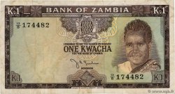 1 Kwacha ZAMBIA  1968 P.05a MB