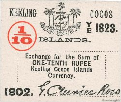 1/10 Rupee COCOS KEELING ISLANDS  1902 PS.123 UNC