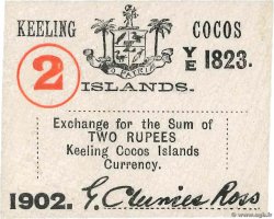 2 Rupees ISOLE KEELING COCOS  1902 PS.127 FDC