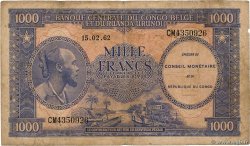 1000 Francs CONGO, DEMOCRATIC REPUBLIC  1962 P.002a VG
