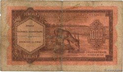 1000 Francs REPúBLICA DEMOCRáTICA DEL CONGO  1962 P.002a RC+