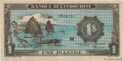 1 Piastre bleu FRANZÖSISCHE-INDOCHINA  1944 P.059b fVZ