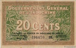 20 Cents INDOCINA FRANCESE  1939 P.086d BB
