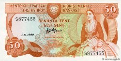 50 Cents CYPRUS  1989 P.52 UNC