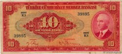 10 Lira TURQUIE  1947 P.147a TB