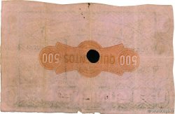 500 Reales De Vellon Annulé SPANIEN Zaragoza 1857 PS.453b fSS
