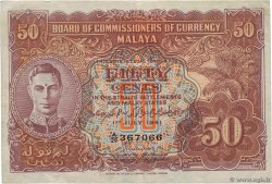 50 Cents MALAYA  1941 P.10b BB