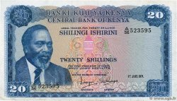 20 Shillings KENYA  1971 P.08b VF